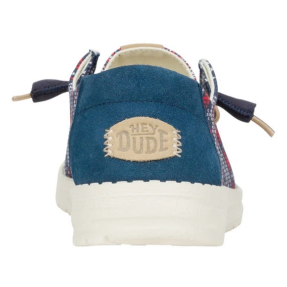 HeyDude Wendy Winter Sweater Patterned Slip-On Shoes w/ Blue and Red Accents W7 - Picture 13 of 16